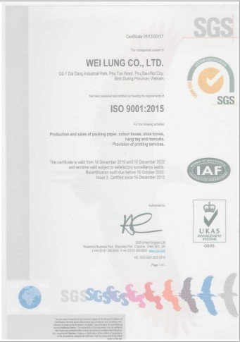 Chứng Nhận ISO 9001:2015